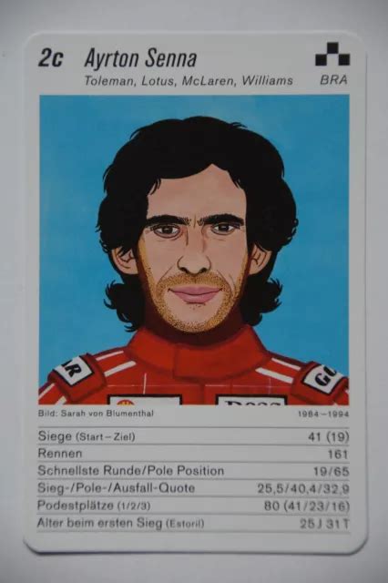 Ayrton Senna Formula 1 Rare Card From Switzerland 4999 Picclick