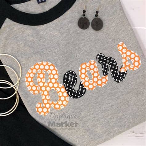 Script font is a broad style that refers to any typeface that looks like it was drawn by hand. Sporty Script Applique Bean Stitch