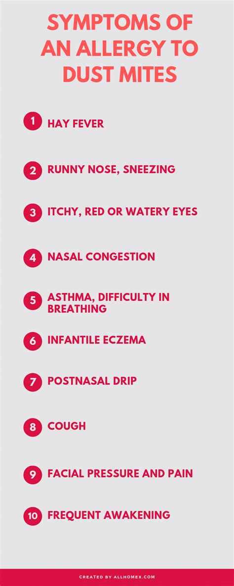 10 Symptoms Of Allergy To Dust Mites [infographics]