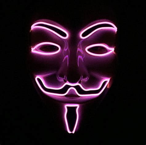 Light Up V For Vendetta Guy Fawkes Halloween Masquerades Dj Anonymous