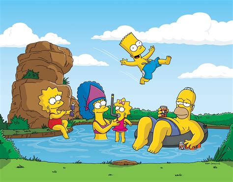 Wallpaper Ilustrasi Gambar Kartun Simpsons Homer Simpson Bart Simpson Marge Simpson Lisa