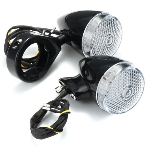 2pcs Front 2pcs Rear Motorcycle Led Turn Signal Light 41mm Fork Clamp