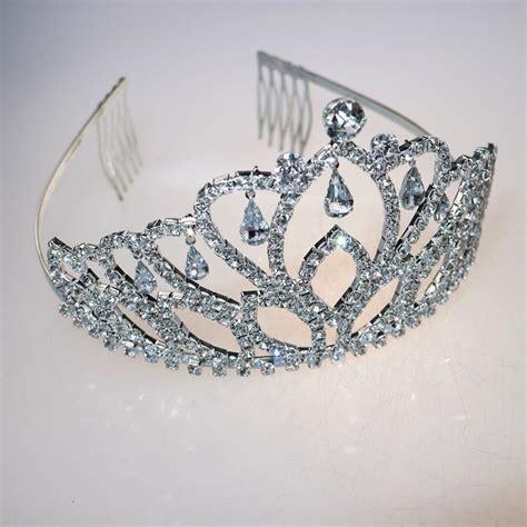 Princess Crown Tiara Diamante Pageant Tiaras Headband Headpiece Hair