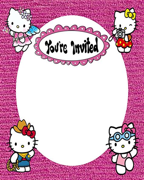 Printable Hello Kitty Invitation Template Printable Templates