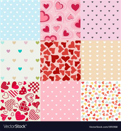 Seamless Patterns Valentines Day Royalty Free Vector Image