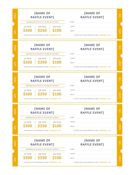 Printable Raffle Ticket Template Customize And Print