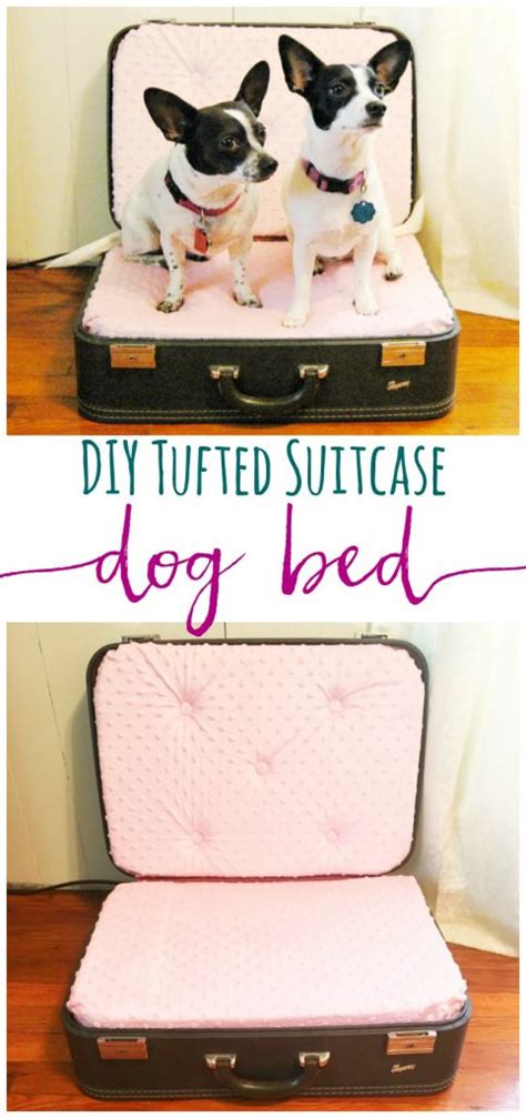 Diy Tufted Suitcase Dog Bed Busy Being Jennifer