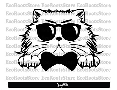 Cat Glasses Svg Cats Svg New Logo Stickers Cut File Cricut Etsy