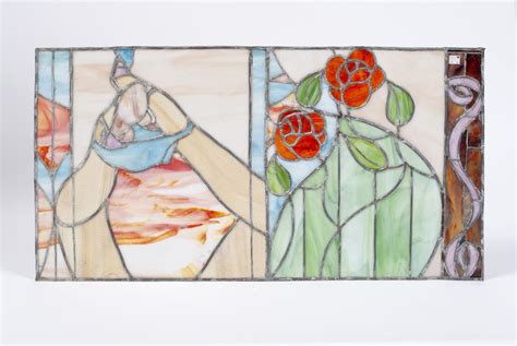 Lot Erotic Stained Glass Panel