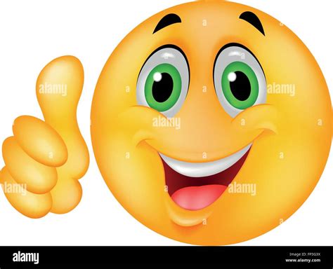 Happy Smiley Emoticon Giving Thumbs Up Stock Vector Image And Art Alamy