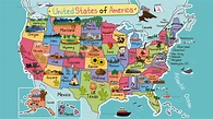 Mapa de Estados Unidos con dibujos