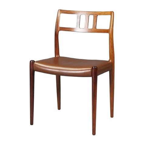 Jl Møllers Møbelfabrik Model 79 Chair Rosewood Brown Leather Pre