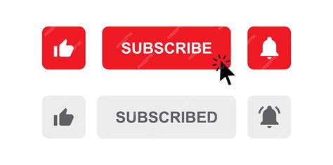 Premium Vector Youtube Subscribe Button With Like Icon And