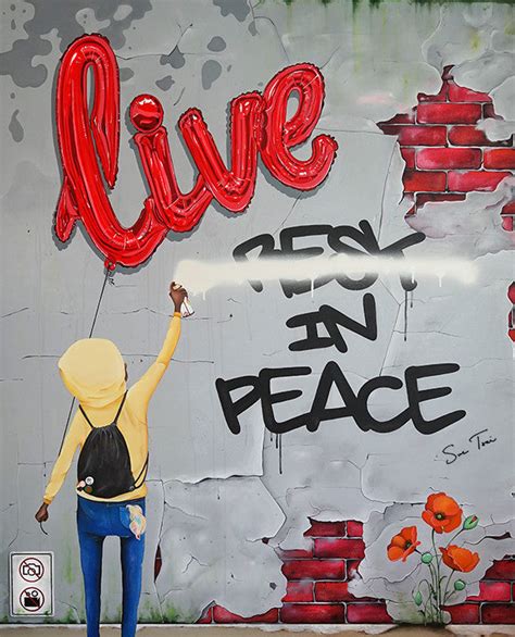 Live In Peace Rolled Canvas Print Sue Tsai Studios