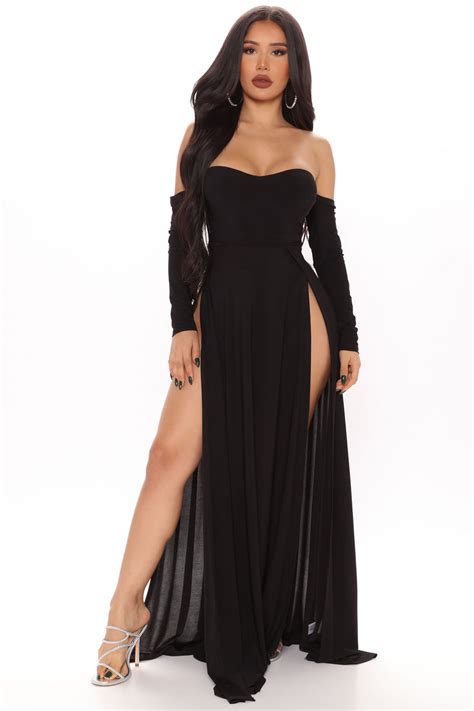 Elegantly Fab Off Shoulder Maxi Dress Black Fashion Nova Dresses Fashion Nova