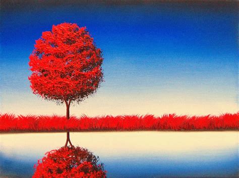 Fabriqdesign Red Tree Abstract Painting