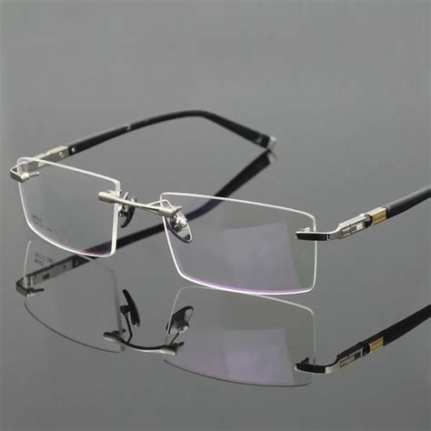 buy titanium eyeglasses rimless ultra light myopia optical frame prescription