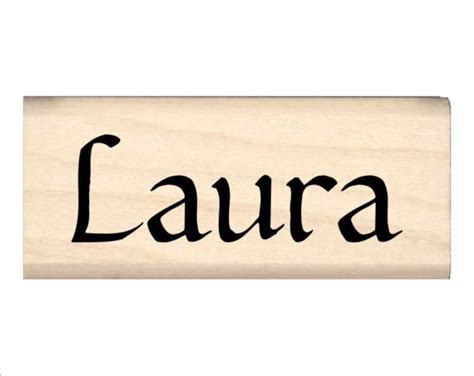 Laura Name Rubber Stamp For Kids Etsy