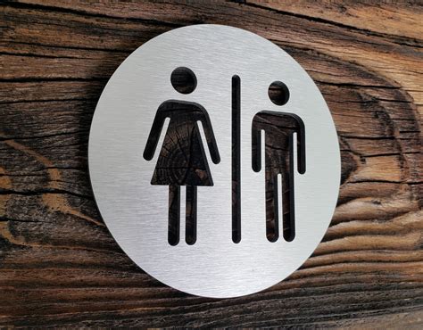 unisex restroom door sign metal all gender bathroom sign male and fimale toilet modern office