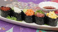 Gunkanmaki Recipe (5 Types of Colorful Battleship Sushi | Gunkan Sushi) | Cooking with Dog - YouTube