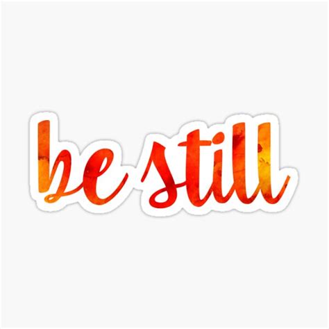 Be Still Inspirational Watercolor Christian Quote Typography