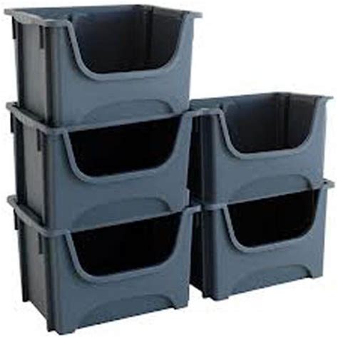 Stackable Storage Bins Free Standing Stacking Plastic Boxes Bins
