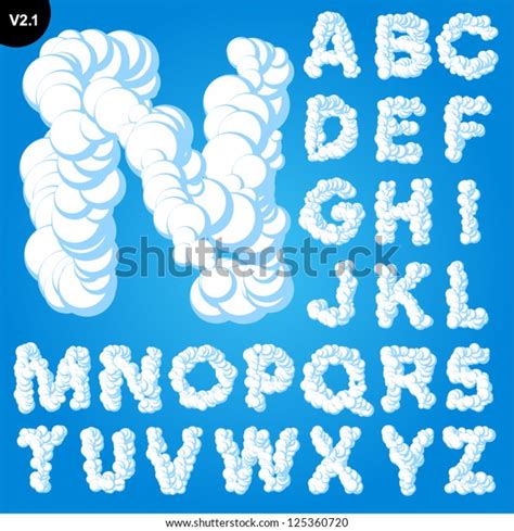 Vector Illustration Cloud Alphabet On Blue Stock Vector Royalty Free