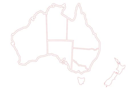 Australia And New Zealand Map Svg Aussie Country And States Etsy