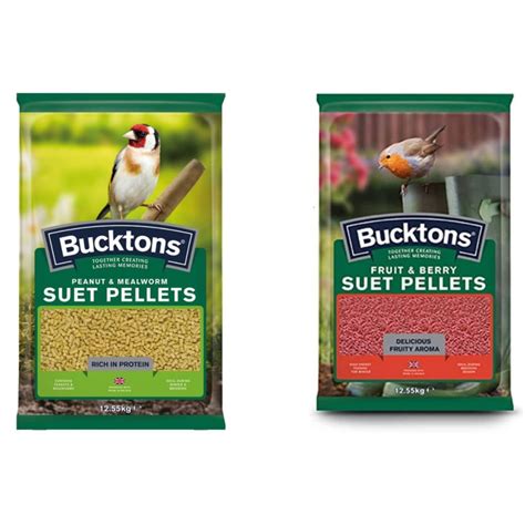 Bucktons Suet Pellets Bird Food Seed 1255kg All Flavours Available