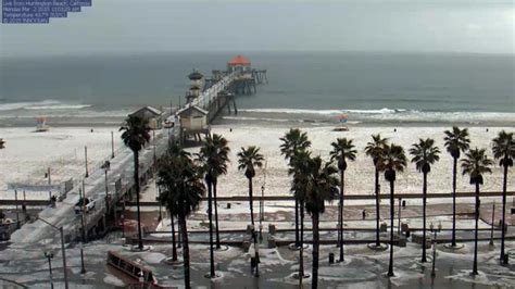 Hail Turns Southern California Beach Cities White
