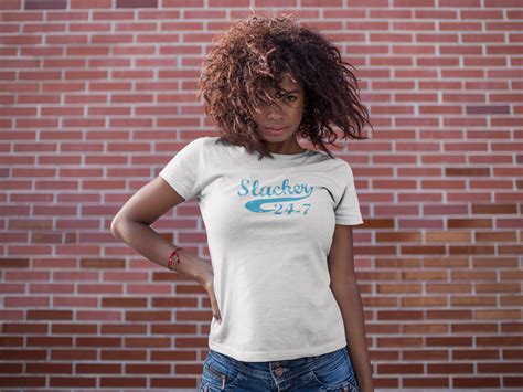 Slacker 24 7 Womens T Shirt Ladies Funny Adult Humor Work Pun White Tops
