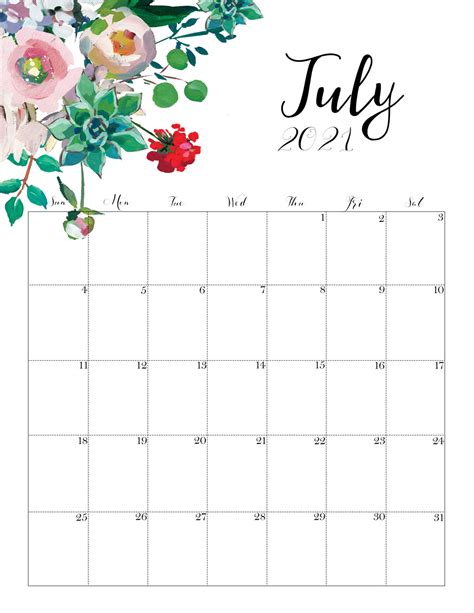 Printable Calendar June 2021 Floral Amazon Com 2021 2022 Calendar 18