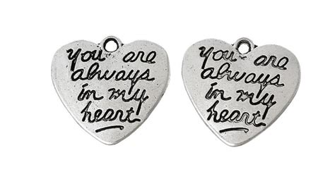 You Are Always In My Heart Silver Charm Bouquet Charm Diy Etsy