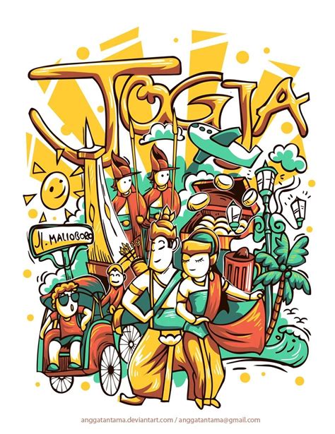 Doodle Of Yogyakarta City Of Indonesia Doodle Drawing Doodle Sketch