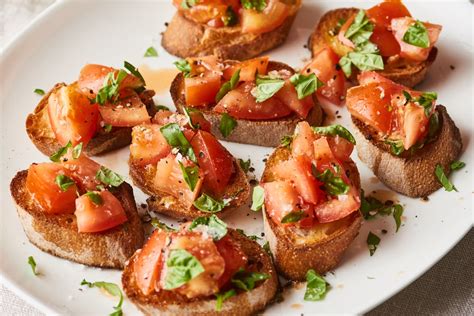 We know it may sound strange, but rubbing the toasted bread with garlic will help impart tons of flavor into your tiny toasts. Tomato Bruschetta Recipe Barefoot Contessa / Winter Minestrone And Garlic Bruschetta Recipe Ina ...