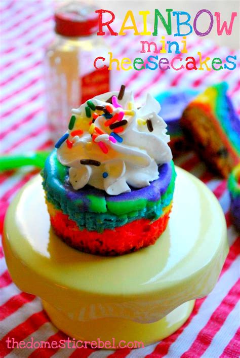 Rainbow Cheesecake Mini Cheesecakes Desserts Rainbow Food
