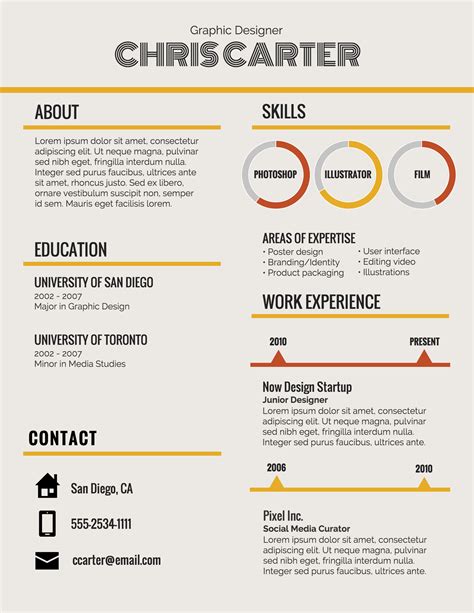 Infographic Resume Template Best Infographic Resume Template Ai 2020