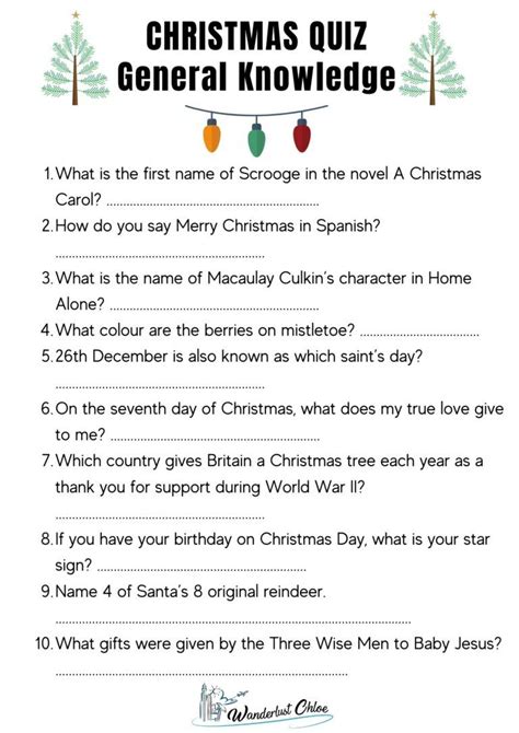 50 Christmas Quiz Questions Printable Picture Rounds Answers 2022