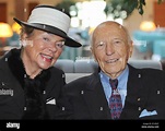 Former German President Walter Scheel and his wife Barbara pose during ...