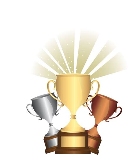 Premium Vector Gold Bronze And Silver Trophies Over White Background