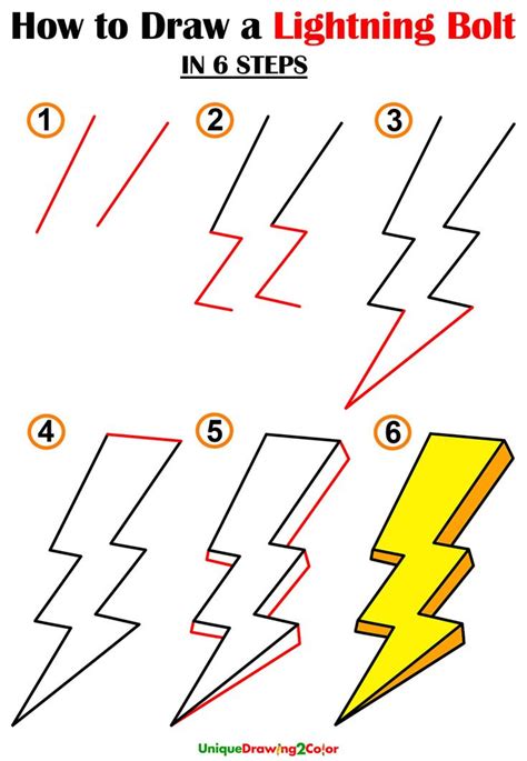 How To Draw A Lightning Bolt Step By Step Instructions With Pictures