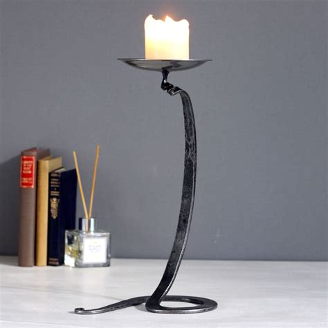 Flat Swirl Wrought Iron Candle Holder By Belltrees Forge Wrought Iron