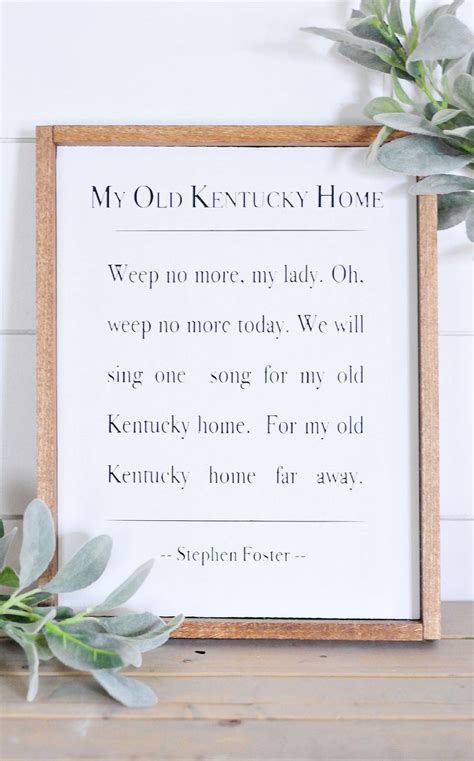 My Old Kentucky Home Lyrics Song Wood Sign Home Decor Etsy Wood Signs Home Decor Home