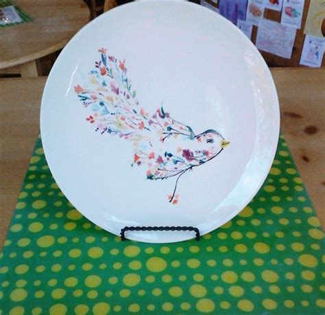 Beautiful Bird Plate Painted By Customer Colormemineboulder Pottery