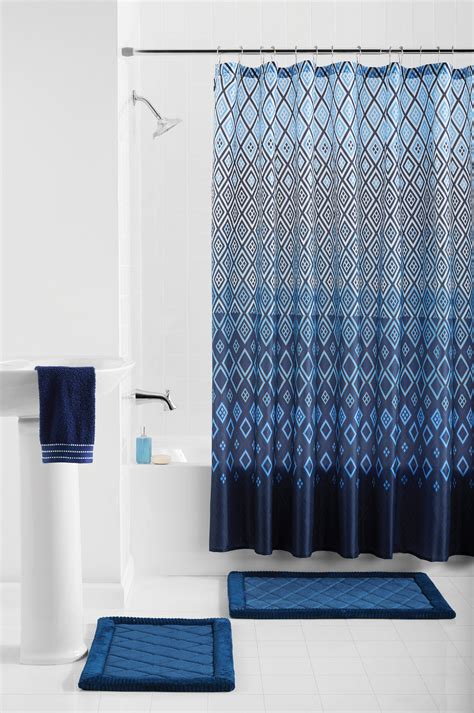 Mainstays Stockholm 15 Piece Shower Curtain Bath Set