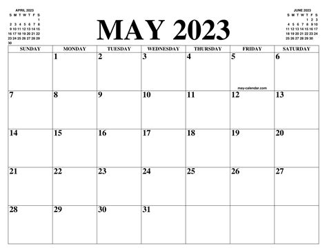May 2023 Calendar Of The Month Free Printable May Calendar Of The Year