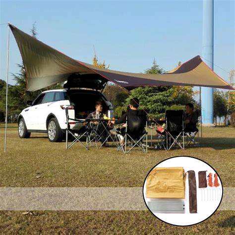 Ohhgo Outdoor Waterproof Uv Resistant Camping Tarp Folding Portable Tent Tarp Beach Shade Tarp