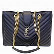 YVES SAINT LAURENT Matelasse Chevron Large Monogram Shopper Bag Black-US