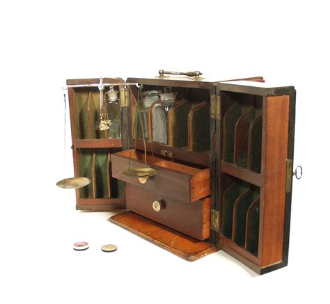 C 1820 Traveling Medicine Cabinet With Apothecary Balance And Hidden