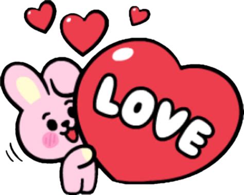 Freetoedit Cooky Bt21 Love Heart Sticker By Bt21 Lover